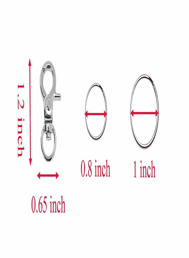 Ruwado 5 Pcs Dog Tags Clips with 0.75 Inch & 1 Inch Replaceable Key Rings - Silver Metal Small Buckle Clips for Pet ID Tags Holder Dogs Cats & Kittens - Image 2