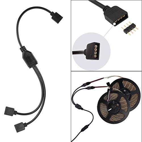 SUPERNIGHT 4 Pin 10mm LED Light Strip Connector, 5050 2835 RGB Rope Lights Connector Kit, 32.8ft/10M Extension Wire, Solderless Jumpers 90 Degree Connector, Male to Female (for 10mm PCB) - Image 5