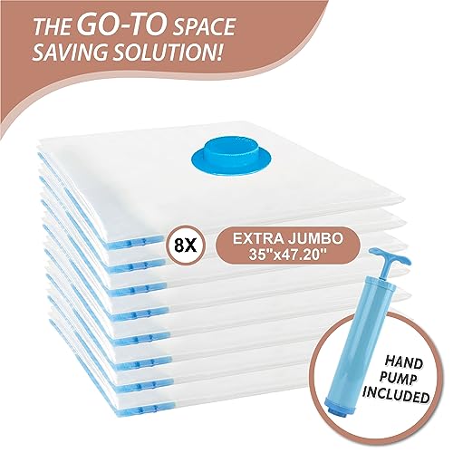 Cozy Essential 8 Pack XXL Jumbo Vacuum Storage Bags, Extra Large Vacuum Seal Bags for Comforters, Bedding, Blanket Storage, Giant Space Saver Bags for Huge Stuffed Toy(47.2x35 in) - Image 4