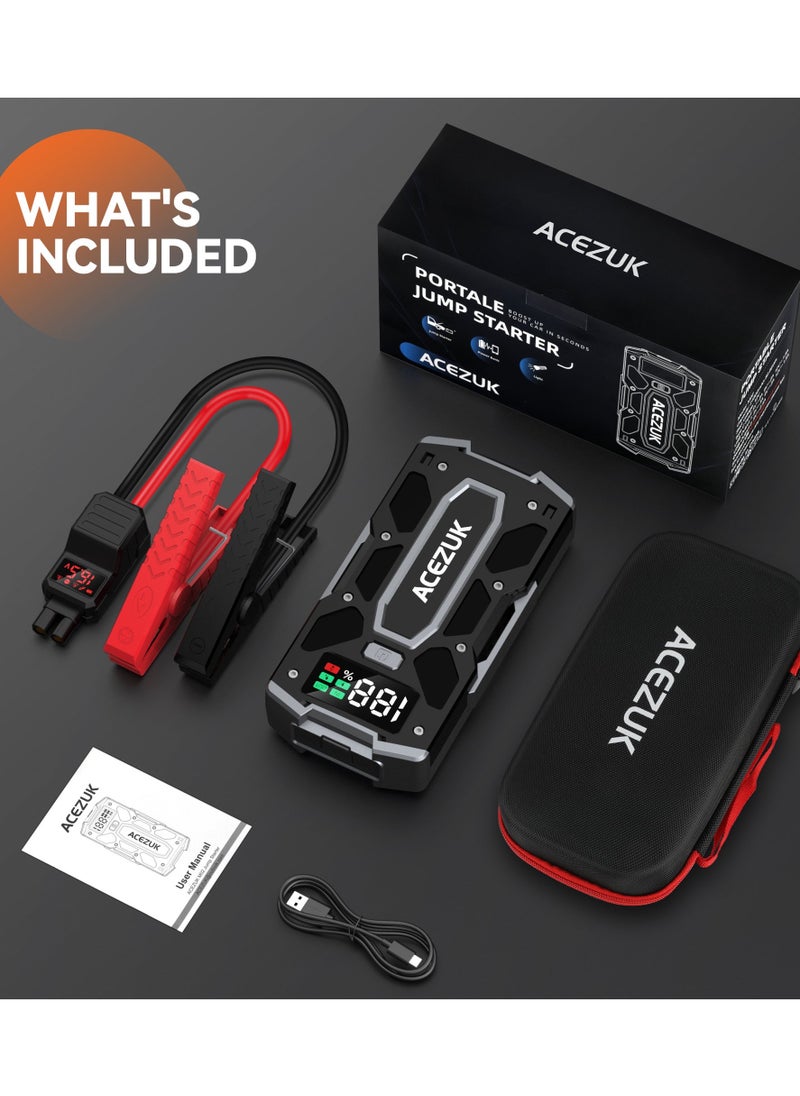 Generic 3 in 1 Portable Car Battery Charger Jump Starter 12V 21800mAh Large Capacity Power Bank for All Cars Petrol 10L - 8L Diesel 4000A USB Charger Type C Flashlight  - Image 5