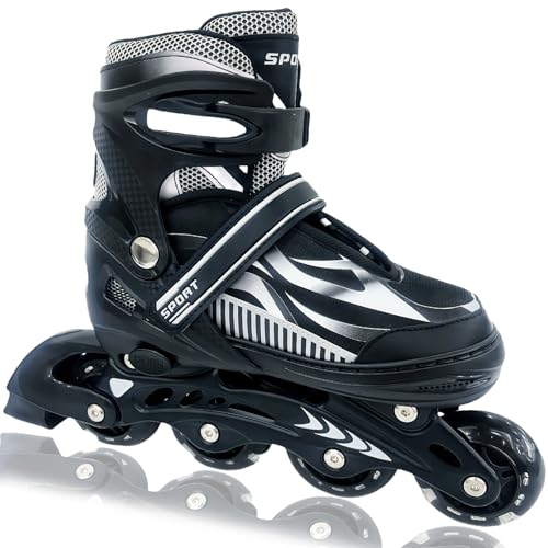 Janplay Adjustable Inline Skates for Kids and Teens Ages 4-16, All 8 Wheels of Inline Roller Skates Light Up, Safe and Fun Illuminating for Outdoor Indoor Sports - Image 1