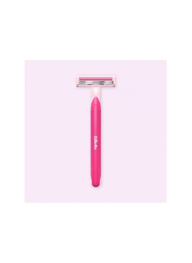 Gillette Blue II Plus Disposable Razor for Women - 5 Pieces pink - Image 3