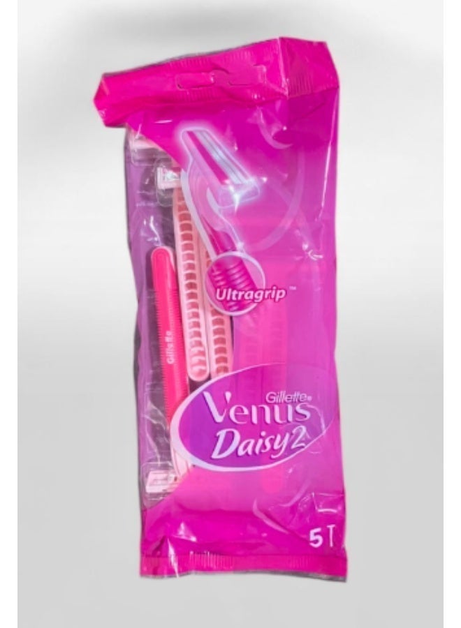 Gillette Blue II Plus Disposable Razor for Women - 5 Pieces pink - Image 2