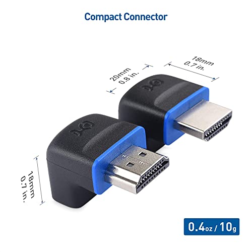 Cable Matters Combo-Pack 48Gbps 8K Right Angle HDMI 2.1 Adapters with HDR, Supports 8K@60Hz / 4K@240Hz, 270 Degree and 90 Degree HDMI Adapter Male to Female, Black - Image 4