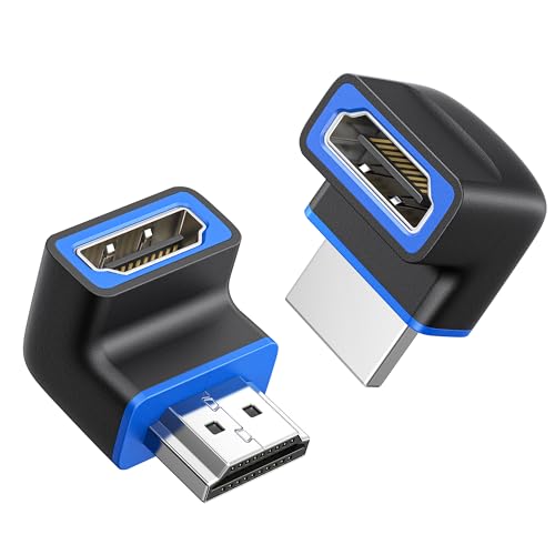 Cable Matters Combo-Pack 48Gbps 8K Right Angle HDMI 2.1 Adapters with HDR, Supports 8K@60Hz / 4K@240Hz, 270 Degree and 90 Degree HDMI Adapter Male to Female, Black - Image 1