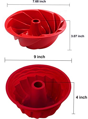IELEK Silicone Fulted Pan Cake Nonstick Jello Molds Tube for Baking Cake, Jello, Gelatin, Bread, Para Gelatinas - Image 2