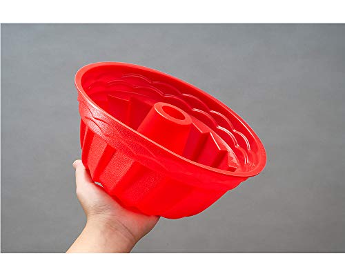 IELEK Silicone Fulted Pan Cake Nonstick Jello Molds Tube for Baking Cake, Jello, Gelatin, Bread, Para Gelatinas - Image 5