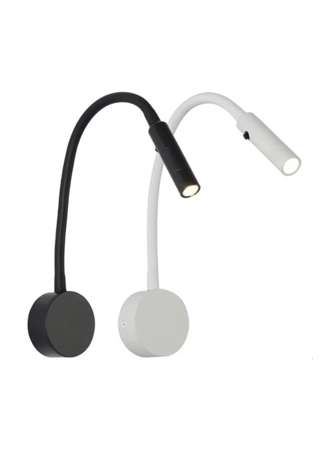 NERFA Modern Gooseneck LED Wall Lamp – Glossy Black, Warm Yellow Light - Image 3