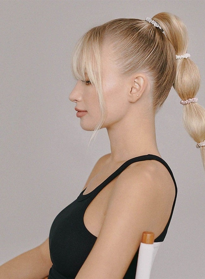 Slip Silk Pure Silk Minnie Scrunchies - Classic - 100% Pure 22 Momme Mulberry Silk Scrunchies for Women - Hair-Friendly Scrunchies Set in Pink, Caramel, Silver, Navy, Leopard & Black (12 Scrunchies)