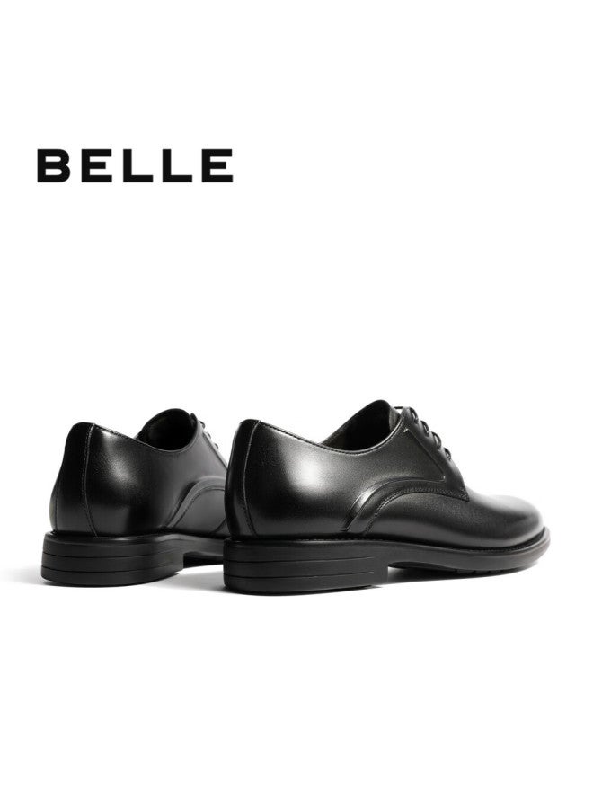 Belle Men's Leather Shoes Shock Absorption Business Formal Shoes A0766cm2 Black 39 - Image 4