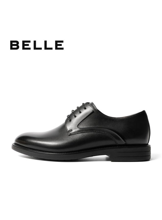 Belle Men's Leather Shoes Shock Absorption Business Formal Shoes A0766cm2 Black 39 - Image 1