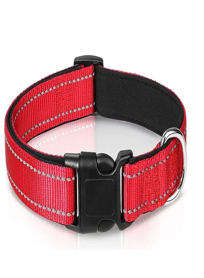 PawCloud Reflective Padded Dog Collar - Medium, Red - Image 1