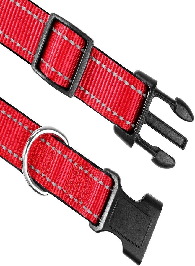 PawCloud Reflective Padded Dog Collar - Medium, Red - Image 4