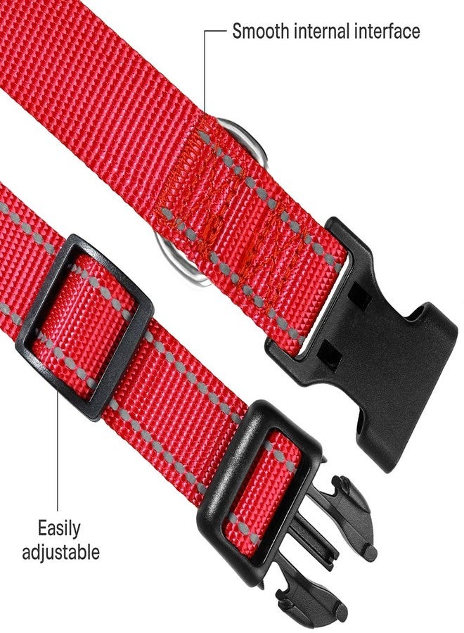PawCloud Reflective Padded Dog Collar - Medium, Red - Image 3
