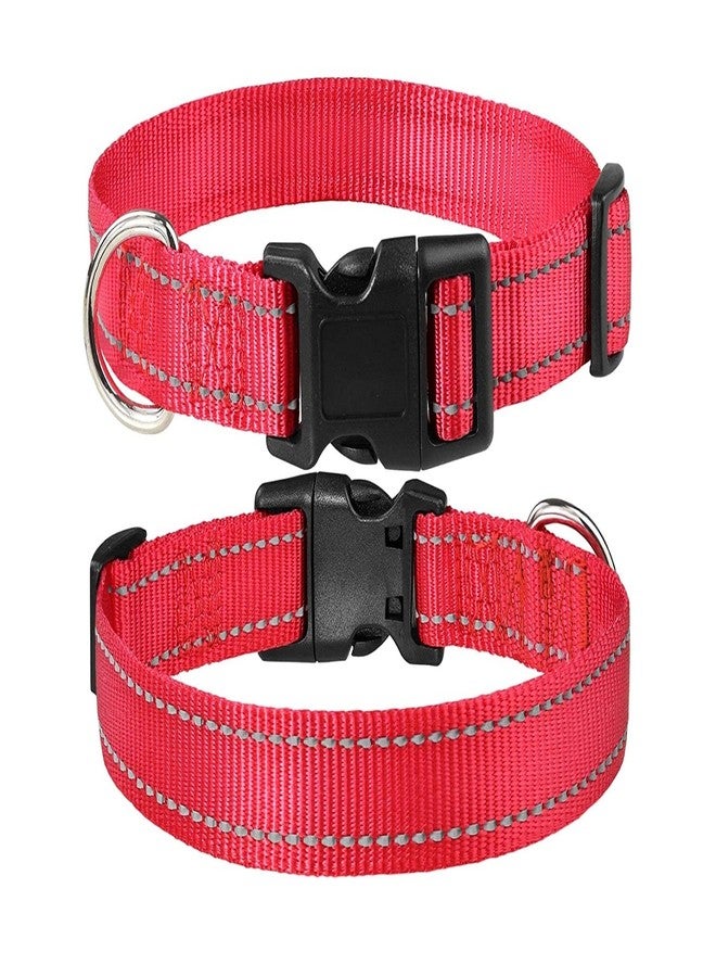 PawCloud Reflective Padded Dog Collar - Medium, Red - Image 2