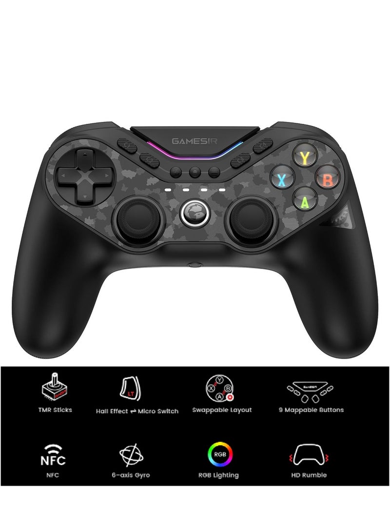 general Professional Gamepad T3 Pro Tarantula Wireless Gaming Controller for Switch/PC/iOS/Android with Bluetooth 2.4G Wired Controller with Anti-Drift TMR Sticks, 9 Mappable Buttons, RGB Lighting,1200mAh, ABXY Layout Switching, 1000Hz Polling Rate, 6-Axis Gyroscope & NFC - Image 2