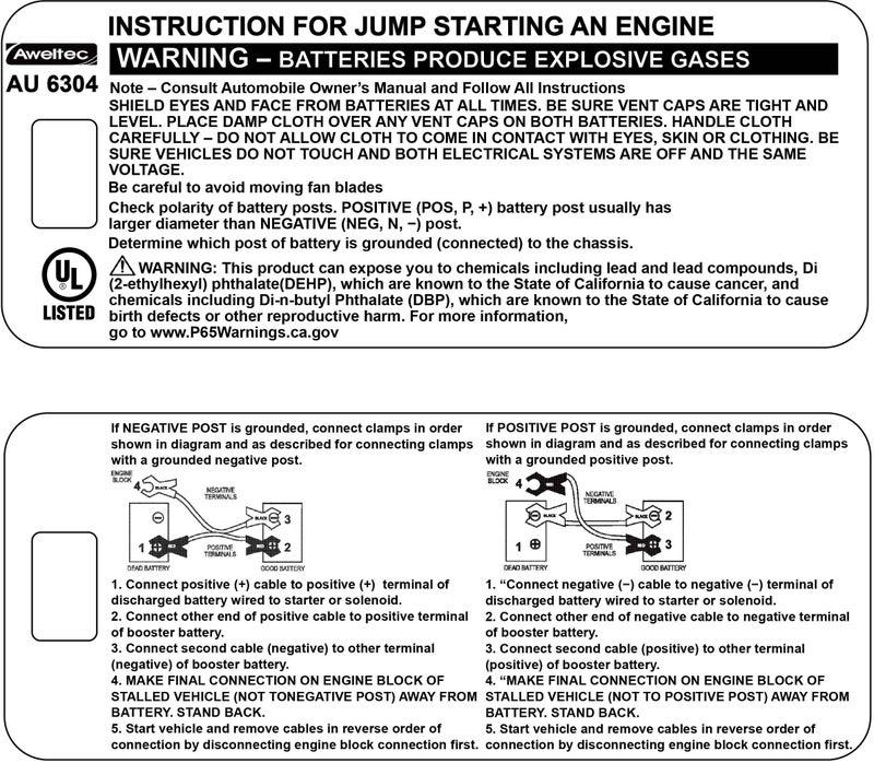AWELTEC UL-Listed Jumper Cables - 6 Gauge 16 Feet Battery Cables for car, Heavy Duty Booster Cables (6AWG x 16Ft) with Carry Bag - Image 4