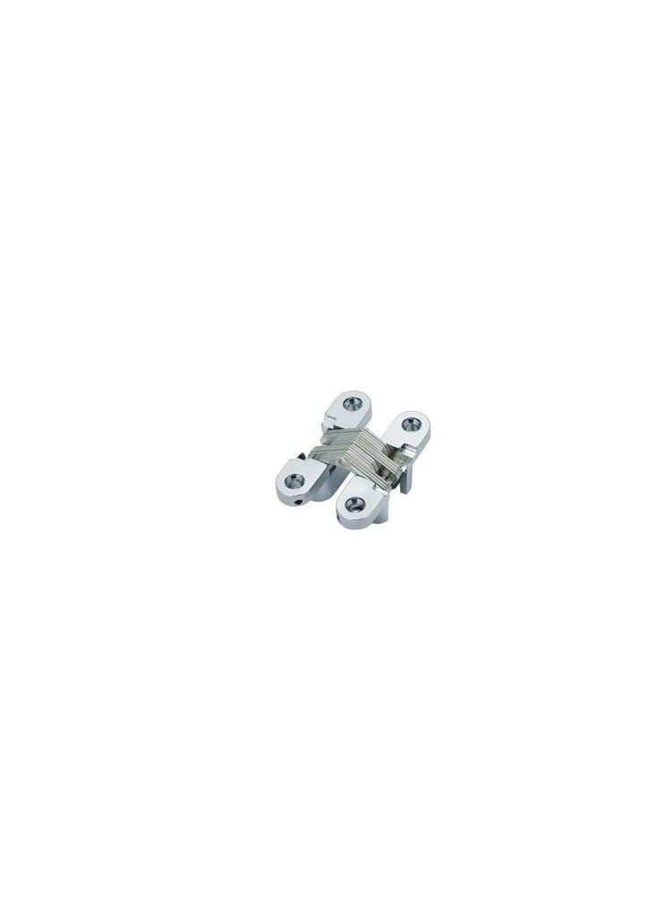 ROBUSTLINE Concealed invisible door hinges (cross hinges) zinc alloy Chrome Plated Finish 62MM - Image 1