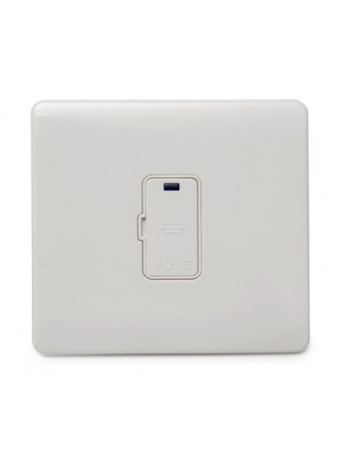 FYM FYM 13A Unswitched Fuse Connection Unit with Neon (3 x 3 inches) Matt Pearl, 3.5mm Ultra slim Polycarbonate Front Plate, Durable & High Quality 