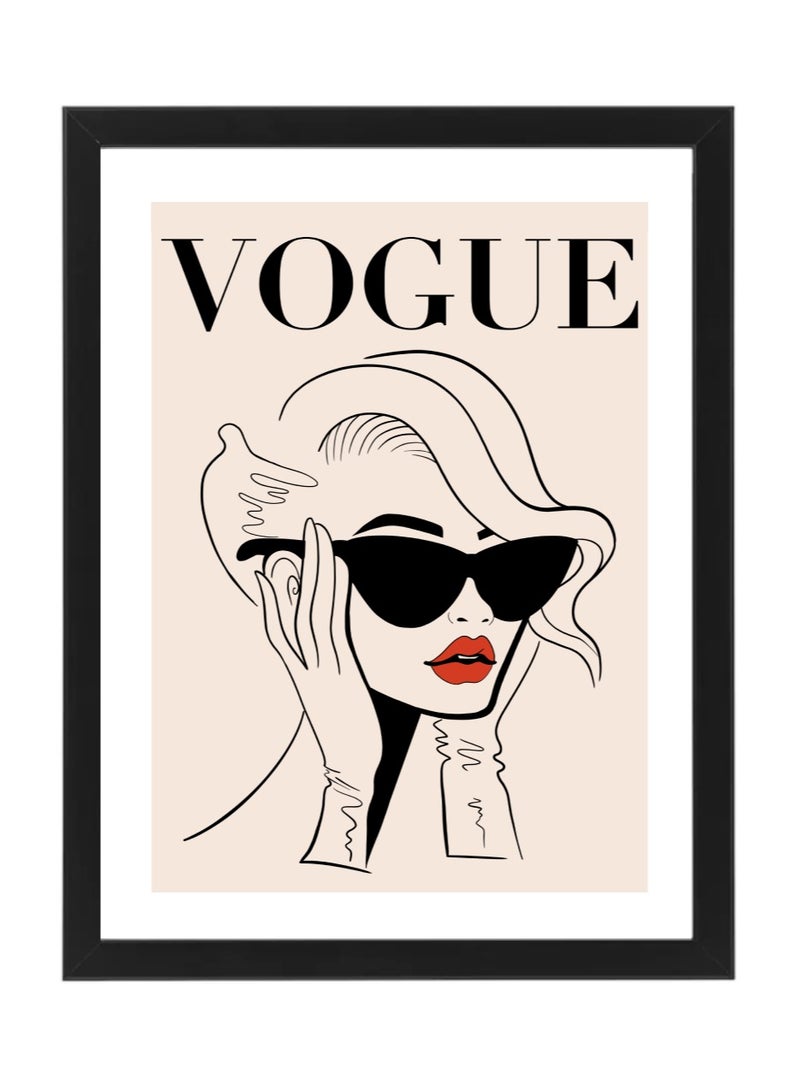 Boomah Accessories Vogue Fashion Girl Design Abstract Wall Art Poster with Frame 30x40cm 