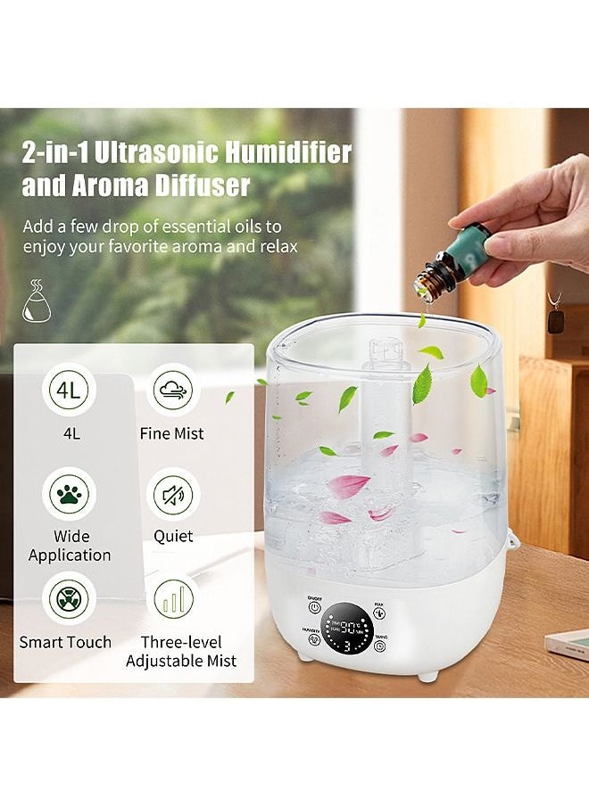 Mi VAZA - Humidifier for Bedroom, 4L Air Humidifier Ultrasonic Cool Mist for Large Room, Aroma Diffuser Function, Auto Shut-Off, Whisper Quiet, Adjustable 360° Knob, Humidifiers for Babies Nursery Whole House - Image 1
