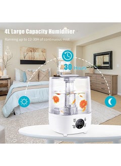 Mi VAZA Humidifier for Bedroom, 4L Air Humidifier Ultrasonic Cool Mist for Large Room, Aroma Diffuser Function, Auto Shut-Off, Whisper Quiet, Adjustable 360° Knob, Humidifiers for Babies Nursery Whole House  - Image 3