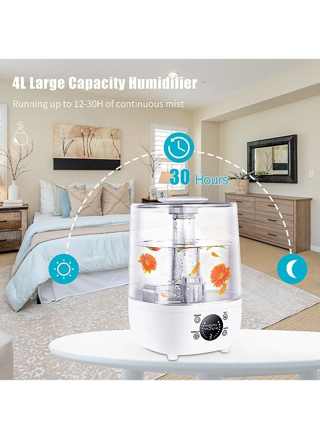 Mi VAZA - Humidifier for Bedroom, 4L Air Humidifier Ultrasonic Cool Mist for Large Room, Aroma Diffuser Function, Auto Shut-Off, Whisper Quiet, Adjustable 360° Knob, Humidifiers for Babies Nursery Whole House - Image 1