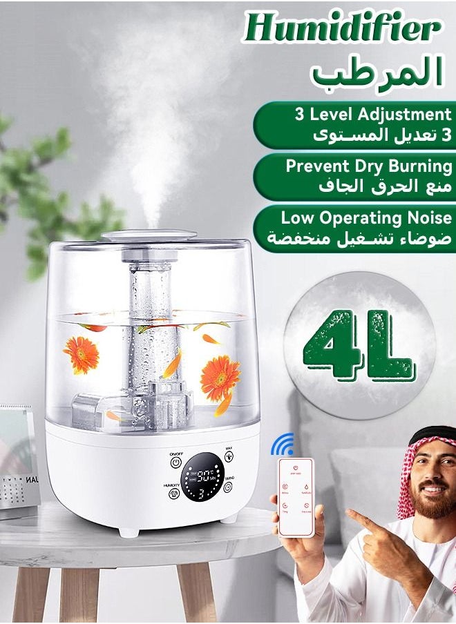 Mi VAZA - Humidifier for Bedroom, 4L Air Humidifier Ultrasonic Cool Mist for Large Room, Aroma Diffuser Function, Auto Shut-Off, Whisper Quiet, Adjustable 360° Knob, Humidifiers for Babies Nursery Whole House - Image 1