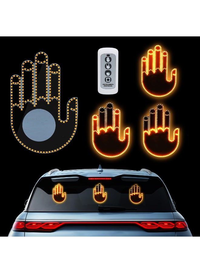 GlowGesture Car Hand Sign LED Light with Remote Control, Funny Finger Gesture Display for Car Window, Rechargeable LED Car Window Sign | Model: GGL-01 - Image 1