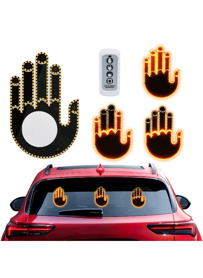 GlowGesture Car Hand Sign LED Light with Remote Control, Funny Finger Gesture Display for Car Window, Rechargeable LED Car Window Sign | Model: GGL-01 - Image 5