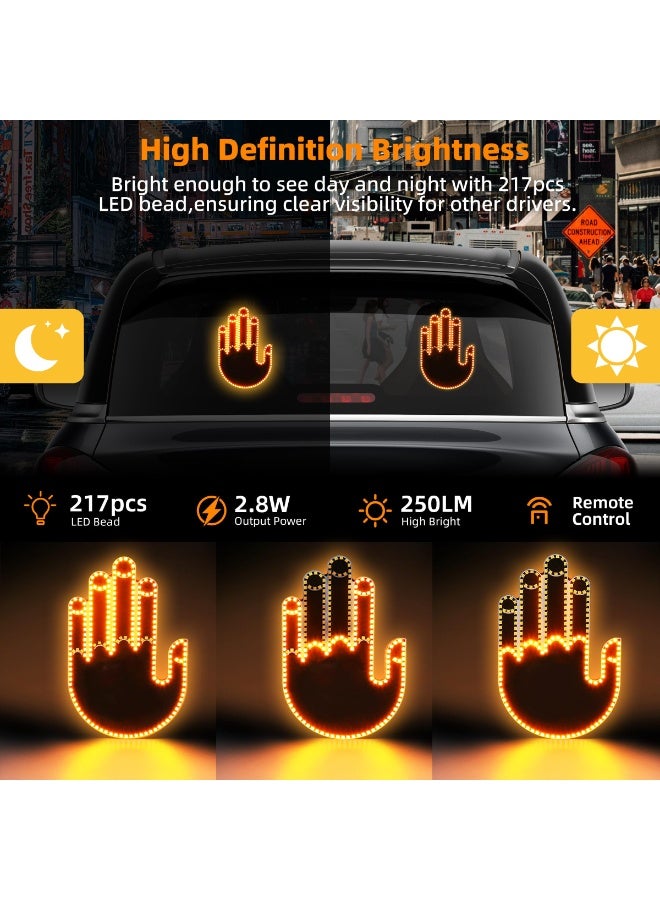 GlowGesture Car Hand Sign LED Light with Remote Control, Funny Finger Gesture Display for Car Window, Rechargeable LED Car Window Sign | Model: GGL-01 - Image 4