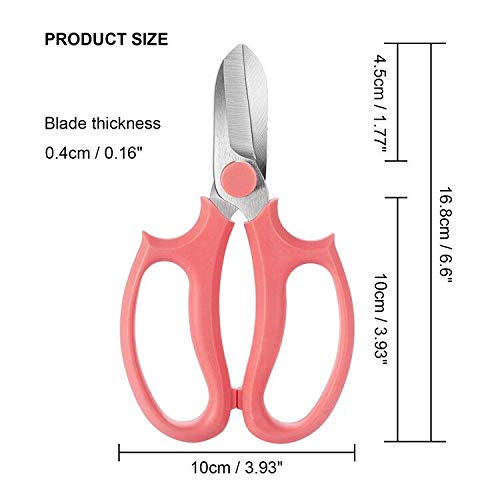 Jasni Garden Pruning Shears Scissors with Comfort Grip Handle, Premium Steel Professional Floral Scissors, Perfect for Arranging Flowers, Pruning, Trimming Plants, Gardening Tool (Pink) - Image 5