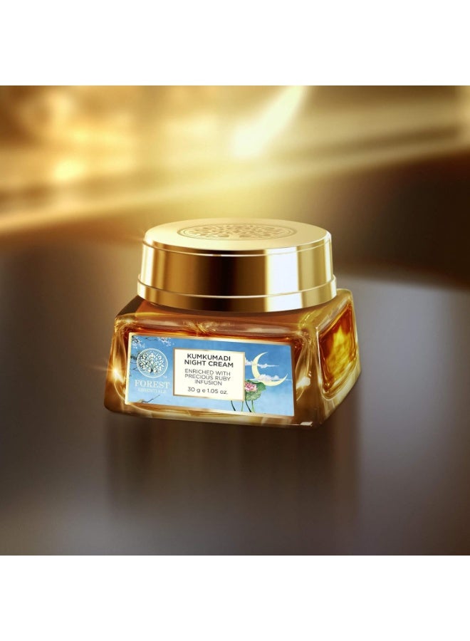Forest Essentials Kumkumadi Ayurvedic Night Cream | Unique Formula Contains Precious Ruby Extracts | Brightens Skin, Reduces Pigmentation & Blemishes | For Clear, Glowing Skin - Image 3
