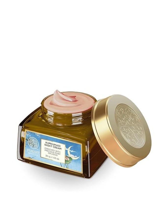 Forest Essentials Kumkumadi Ayurvedic Night Cream | Unique Formula Contains Precious Ruby Extracts | Brightens Skin, Reduces Pigmentation & Blemishes | For Clear, Glowing Skin - Image 2