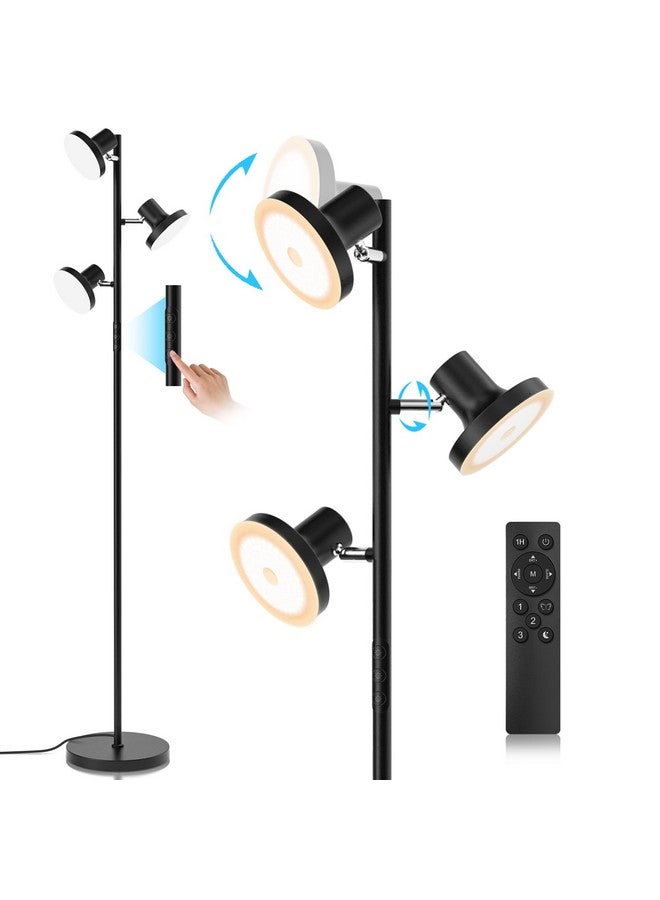 SIBRILLE 36W LED Tree Floor Lamp, Modern Dimmable Standing Lamp with Remote & Touch Control, 4 Color Temperatures, 3 Rotatable LED Light Floor Lamps for Living Room, Bedroom, Office - Image 1