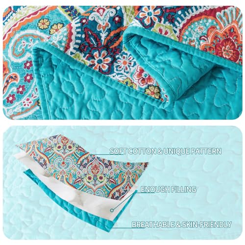 BEDIFANY Cotton Quilt King Size - Lightweight King Size Quilt Bedding Set for a Comfortable Sleep - Reversible Bedspread (98 * 106 in) with Boho Pattern, 3 Pieces - Image 5
