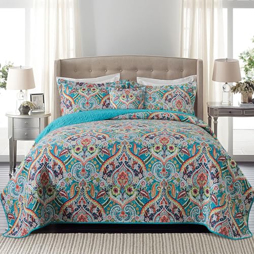 BEDIFANY Cotton Quilt King Size - Lightweight King Size Quilt Bedding Set for a Comfortable Sleep - Reversible Bedspread (98 * 106 in) with Boho Pattern, 3 Pieces - Image 1
