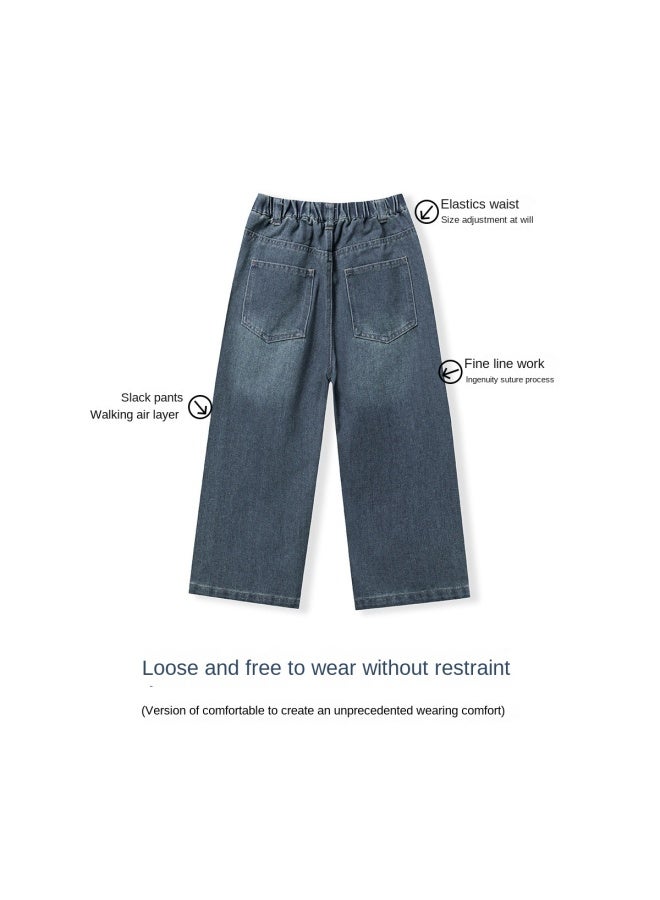 abckids Boys' Pants 2025 Autumn Kids Straight-leg Trousers Soft Loose Versatile Retro Washed Jeans - Image 4