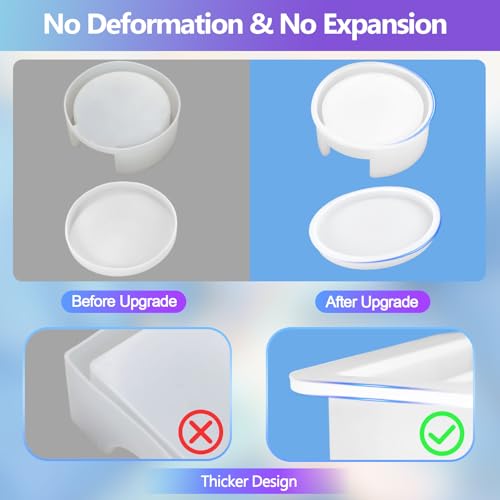 KISREL 18 Pieces Thicken Resin Coaster Molds, Upgrade Coaster Molds for Epoxy Resin, Coaster Resin Mold with Storage Box Mold for DIY Art Craft Cup Mats - Image 2
