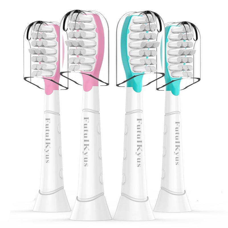 Kids Replacement Heads for Philips Sonicare 7 Child Soft Electric Toothbrush Standard Children Brush Head for Boy Girl Pink Blue 4 Pack