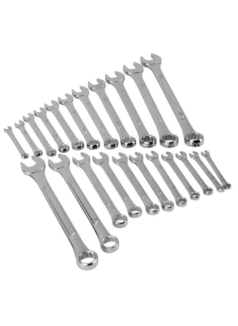 Performance Tool W1084 22pc Combination Wrenches Set (Metric and Standard Sizes) With Organizer Rack