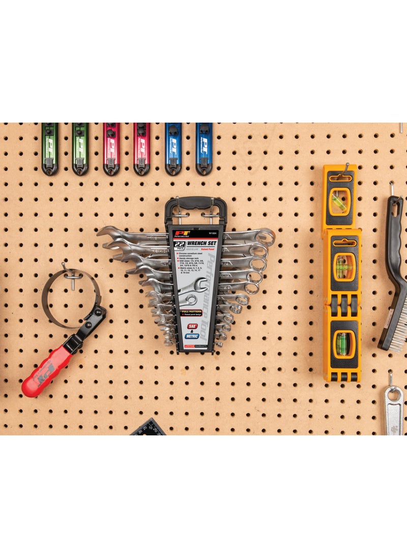 Performance Tool Performance Tool W1084 22pc Combination Wrenches Set (Metric and Standard Sizes) With Organizer Rack  - Image 5