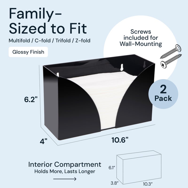 Simplyimagine Countertop Paper Towel Holder For Wall Mount  2 Pack - Acrylic Paper Towel Dispenser & Napkin Holder For Bathroom  Kitchen Etc - Image 3