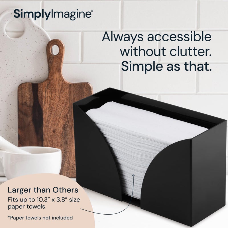 Simplyimagine Countertop Paper Towel Holder For Wall Mount  2 Pack - Acrylic Paper Towel Dispenser & Napkin Holder For Bathroom  Kitchen Etc - Image 2