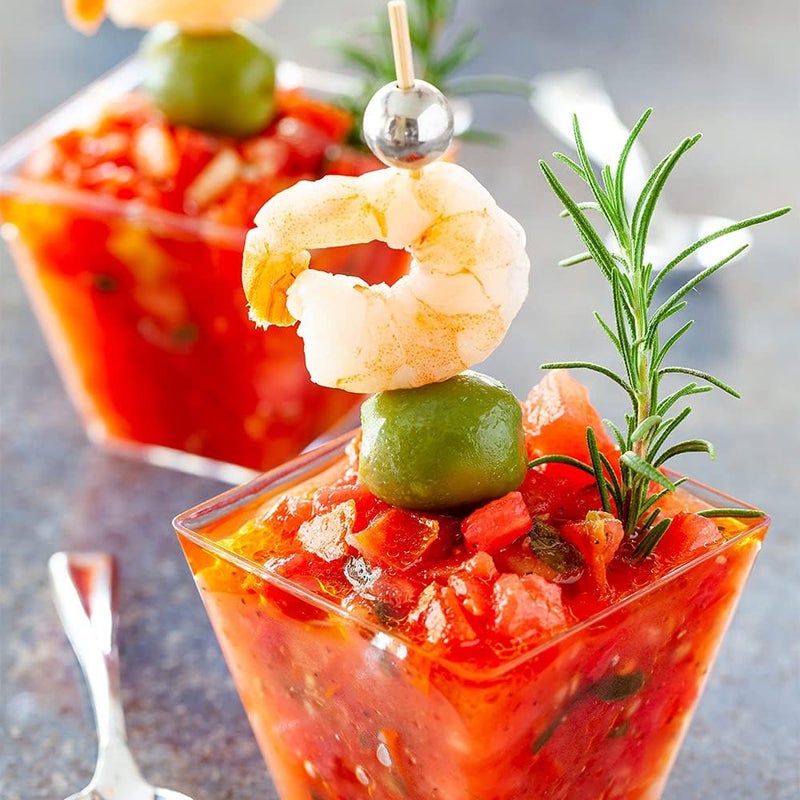 Restaurantware 4 Ounce Mini Kova Cups 100 Square Small Appetizer Cups  Durable Disposable Clear Plastic Parfait Cups Serve Mousse Puddings Or Samples For Weddings Or Parties  Restaurantware - Image 3