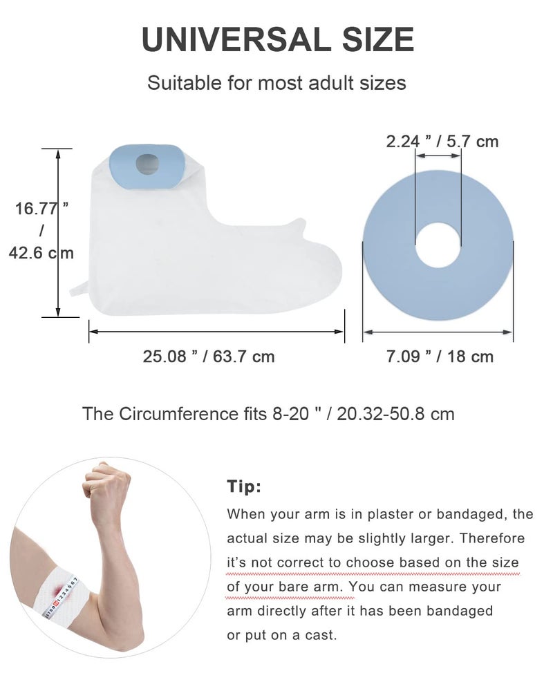 CureSquad Cast Covers for Shower Arm, Waterproof Cast Cover Arm Adult, Soft Comfortable Cast Protector for Shower, Reusable Elastic Cast Bag for Bandage, Wound Care Supplies, After Surgery Gifts - Image 3