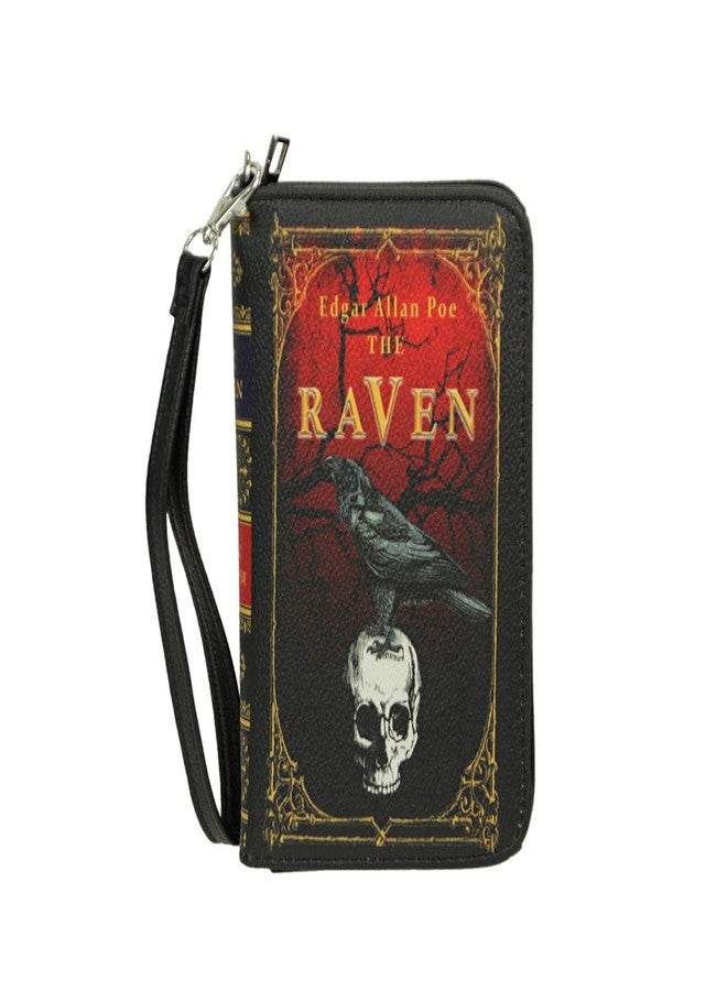 Things2Die4 The Raven Book-Style Wallet with ID Holder - Snap Closure - Fashionable Wristlet Strap for Horror Enthusiasts - Gothic Style, 7 Inch, Black - Image 2