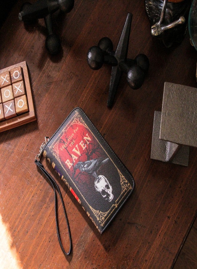 Things2Die4 The Raven Book-Style Wallet with ID Holder - Snap Closure - Fashionable Wristlet Strap for Horror Enthusiasts - Gothic Style, 7 Inch, Black - Image 5