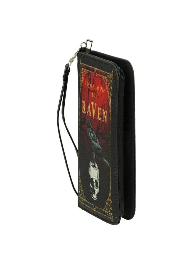 Things2Die4 The Raven Book-Style Wallet with ID Holder - Snap Closure - Fashionable Wristlet Strap for Horror Enthusiasts - Gothic Style, 7 Inch, Black - Image 3