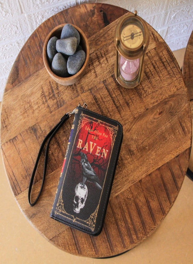 Things2Die4 The Raven Book-Style Wallet with ID Holder - Snap Closure - Fashionable Wristlet Strap for Horror Enthusiasts - Gothic Style, 7 Inch, Black - Image 4